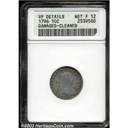 1796 10C --Damaged, Cleaned--ANACS. VF Details, Net Fine 12.