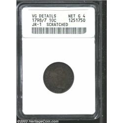 1798/7 10C 16 Stars on Reverse--Scratched--ANACS. VG Details, Net Good 4.