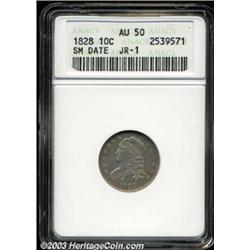 1828 10C Small Date AU50 ANACS.