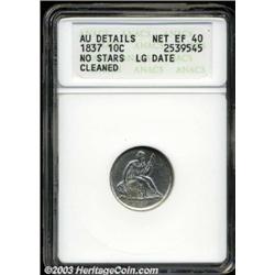 1837 10C Large Date--Cleaned--ANACS. AU Details, Net XF40.