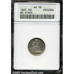 1837 10C Large Date AU58 ANACS.