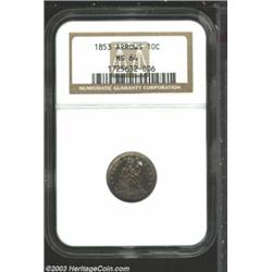 1853 10C Arrows MS64 NGC.