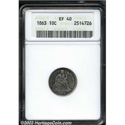 1863 10C XF40 ANACS.