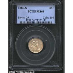 1886-S 10C MS64 PCGS.
