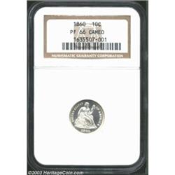 1860 10C PR66 Cameo NGC.