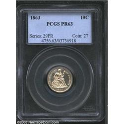 1863 10C PR63 PCGS.