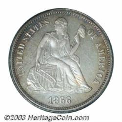1866 10C PR64 PCGS.