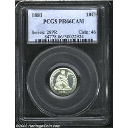 1881 10C PR66 Cameo PCGS.
