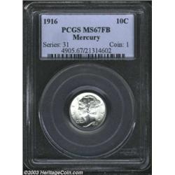 1916 10C MS67 Full Bands PCGS.