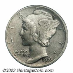 1916-D 10C XF40 PCGS.
