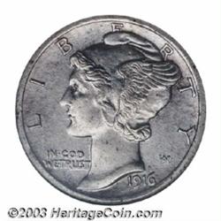 1916-D 10C --Cleaned--ANACS. Unc Details, Net MS60.