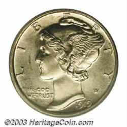1919-D 10C MS64 Full Bands PCGS.