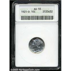 1921-D 10C AU55 ANACS.