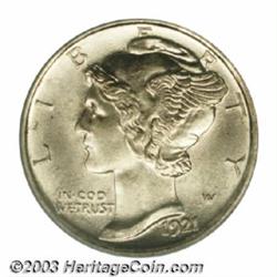 1921-D 10C MS65 Full Bands PCGS.