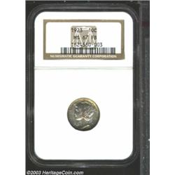1923 10C MS67 Full Bands NGC.