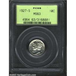 1927-S 10C MS63 PCGS.