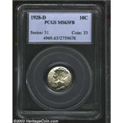 1928-D 10C MS63 Full Bands PCGS.