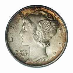1935-S 10C MS67 Full Bands PCGS.