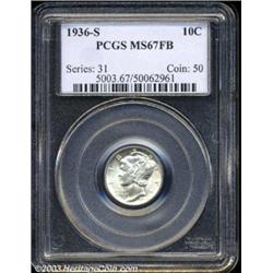 1936-S 10C MS67 Full Bands PCGS.