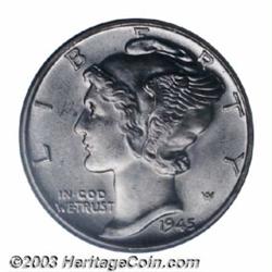 1945 10C MS65 Full Bands PCGS.