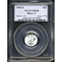 1945-S 10C Micro S MS68 PCGS.