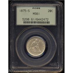 1875-S 20C MS61 PCGS.