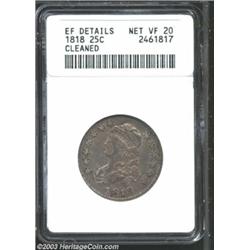 1818 25C --Cleaned--ANACS. XF Details, Net VF20.