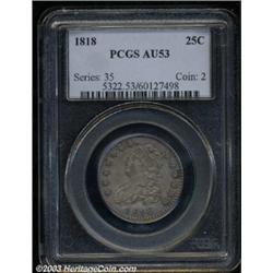 1818 25C AU53 PCGS.