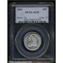 1835 25C AU55 PCGS.