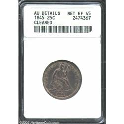 1845 25C --Cleaned--ANACS. AU Details, Net XF45.