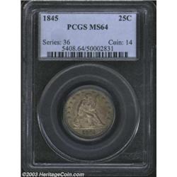 1845 25C MS64 PCGS.