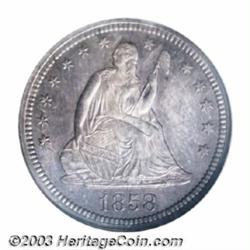 1858 25C MS65 NGC.