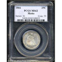 1866 25C MS62 PCGS.