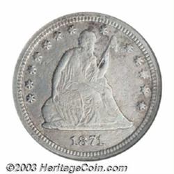 1871-CC 25C --Corroded, Tooled, Cleaned--ANACS. XF Details, Net VF20.