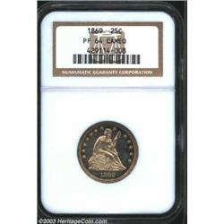 1869 25C PR64 Cameo NGC.