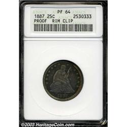 1887 25C Quarter--Rim Clip--PR64 ANACS.