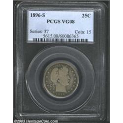 1896-S 25C VG8 PCGS.