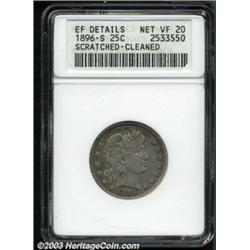 1896-S 25C --Scratched, Cleaned--ANACS. XF Details, Net VF20.