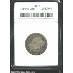 1901-S 25C AG3 ANACS.