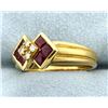 Image 2 : Ruby & Diamond Deco Style Ring