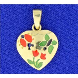 Enameled Heart Pendant