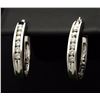 Image 1 : 14k Diamond Hoop Earrings