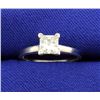 Image 1 : .84 Carat Princess Cut 14k Solitaire Ring