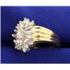 Image 2 : 1 Carat Ladies Diamond Cluster ring in 14k Yellow Gold