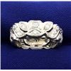 Image 1 : Platinum 1.08 ct Diamond 8mm Band Ring