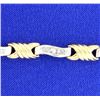 Image 2 : 14k Yellow and White Gold Diamond Bracelet.