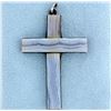 Image 1 : Sterling Silver & Marble Cross Pendant