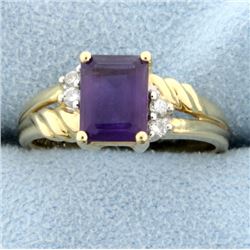 Amethyst and Diamond Ring