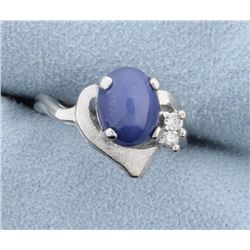 2.5ct Star Sapphire & Diamond Ring