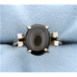 Black Star Sapphire & Diamond Ring